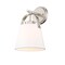 Z-Lite Z-Studio Wall Sconce, 1-Light, 8 In.W x 8.75 In.L x 12.75 In.H, Brushed Nickel/Ivory 743-1S-BN - alternate 1
